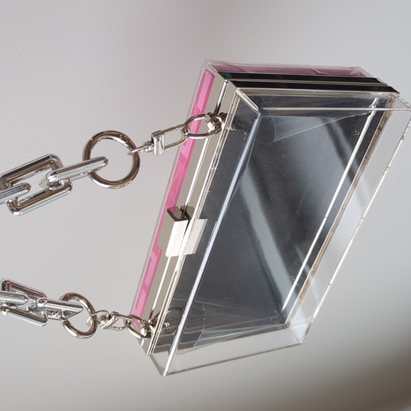 Givenchy Fuchsia Geometric Paper SHOPPING BAG UPCYCLED Box Clutch - Picture 8 of 8